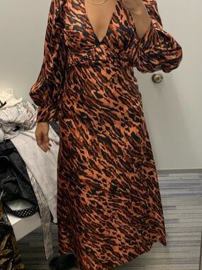 Leopard Print Satin dress